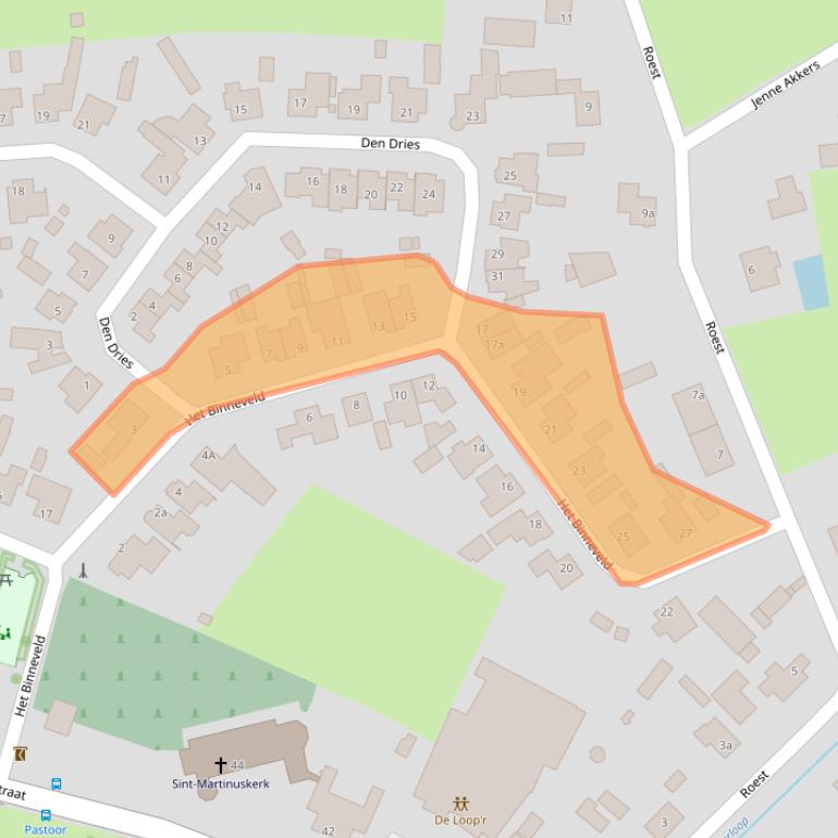 Kaart van postcodegebied 5491ZC.