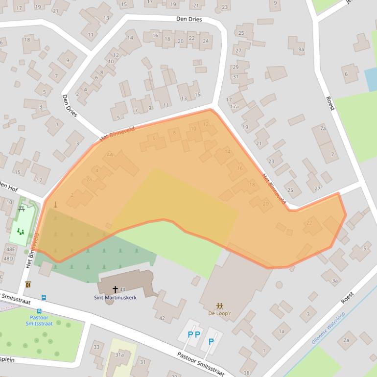 Kaart van postcodegebied 5491ZD.