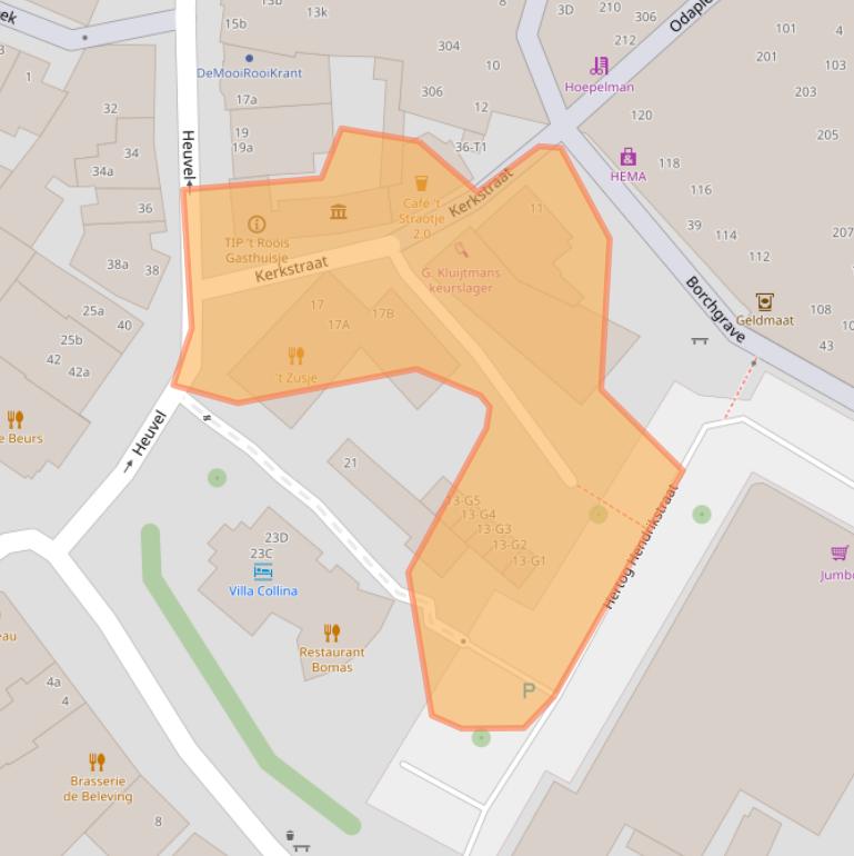 Kaart van postcodegebied 5492AH.