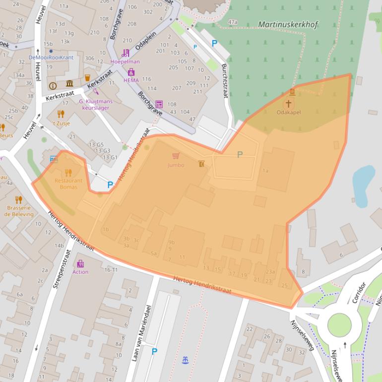 Kaart van postcodegebied 5492BA.