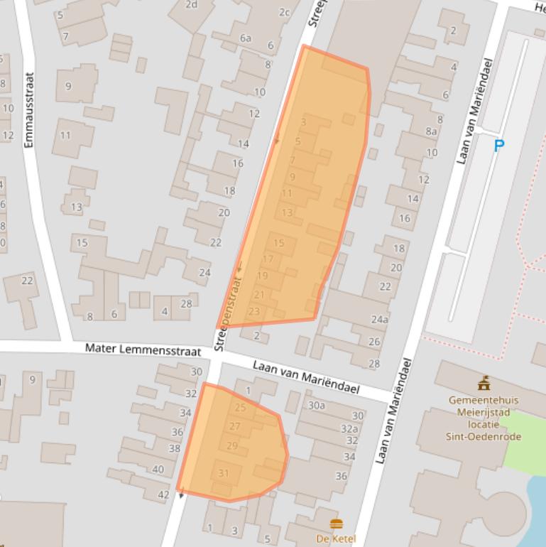 Kaart van postcodegebied 5492BC.