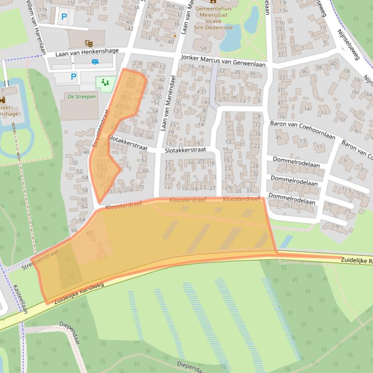 Kaart van postcodegebied 5492BD.
