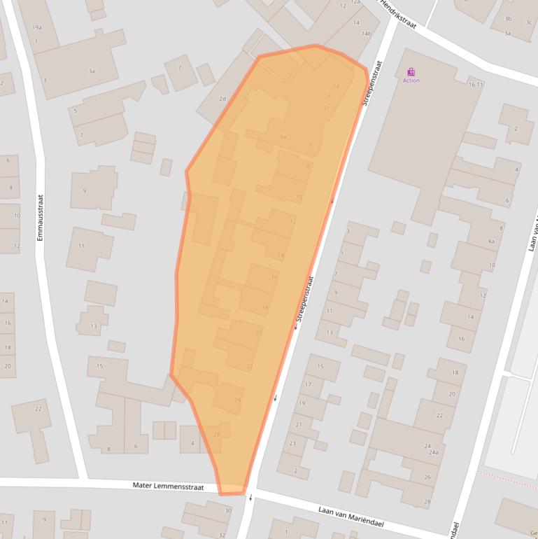 Kaart van postcodegebied 5492BE.