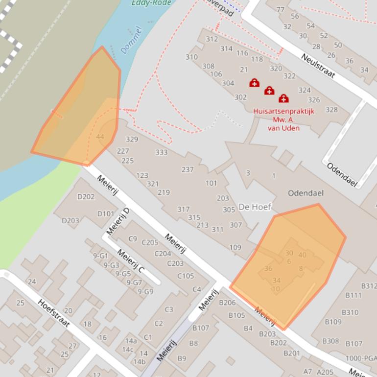 Kaart van postcodegebied 5492CC.