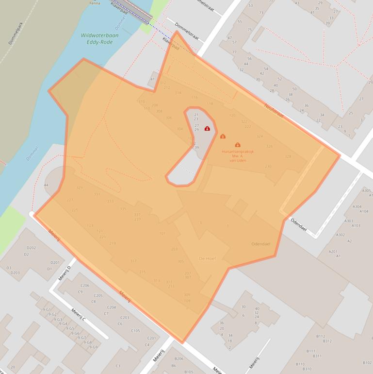 Kaart van postcodegebied 5492CT.