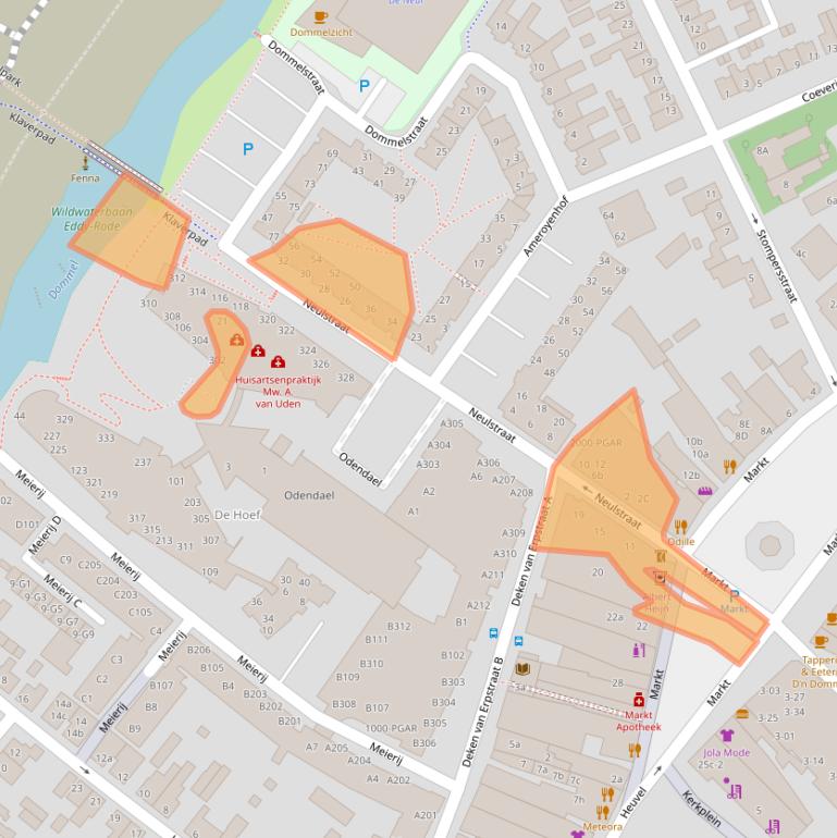 Kaart van postcodegebied 5492DC.