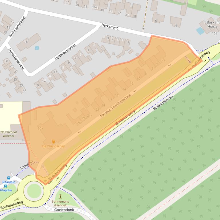 Kaart van postcodegebied 5492EE.