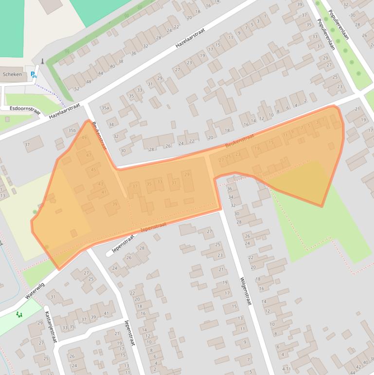 Kaart van postcodegebied 5492EN.