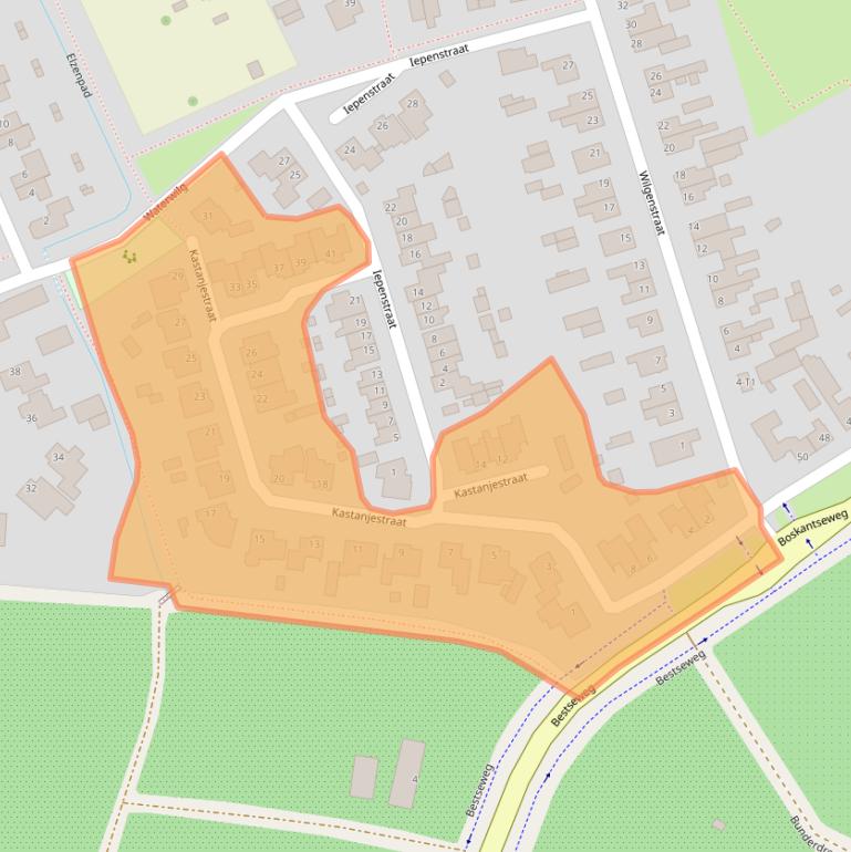 Kaart van postcodegebied 5492EZ.