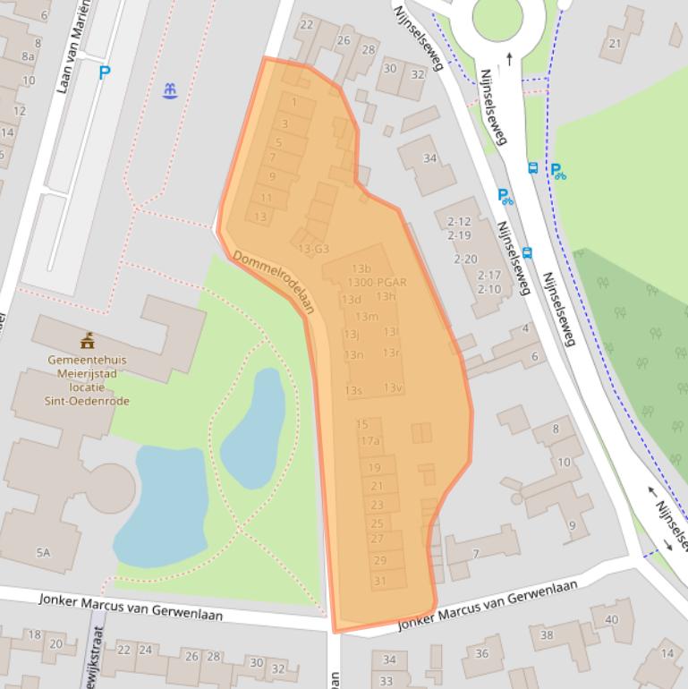 Kaart van postcodegebied 5492GG.