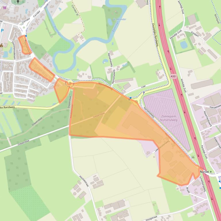 Kaart van postcodegebied 5492HE.