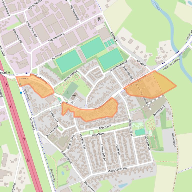 Kaart van postcodegebied 5492HR.