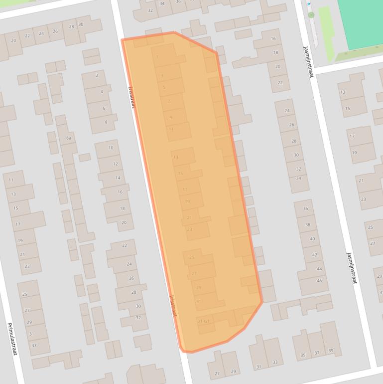 Kaart van postcodegebied 5492JJ.