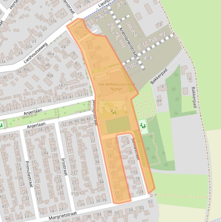 Kaart van postcodegebied 5492JS.