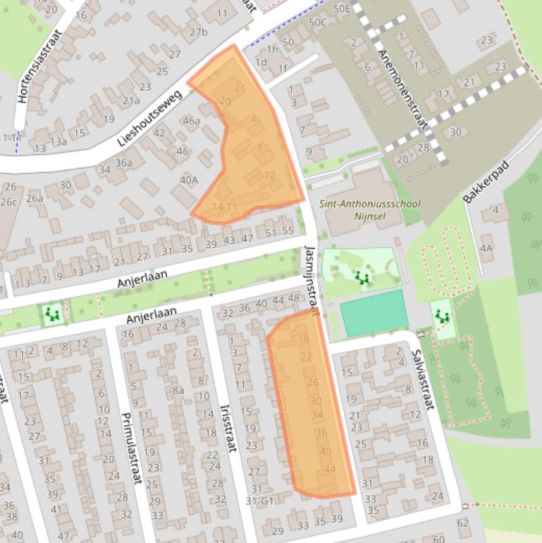 Kaart van postcodegebied 5492JT.