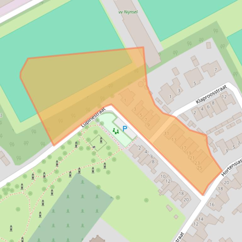 Kaart van postcodegebied 5492KD.