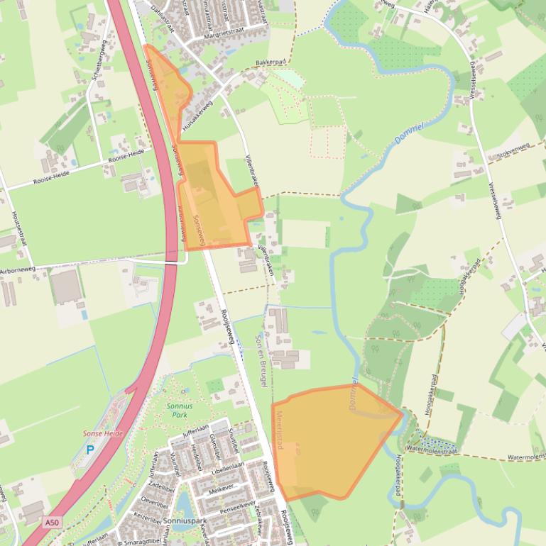 Kaart van postcodegebied 5492NC.