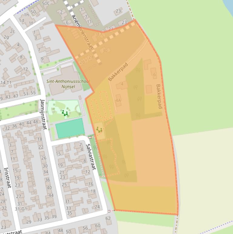 Kaart van postcodegebied 5492NE.