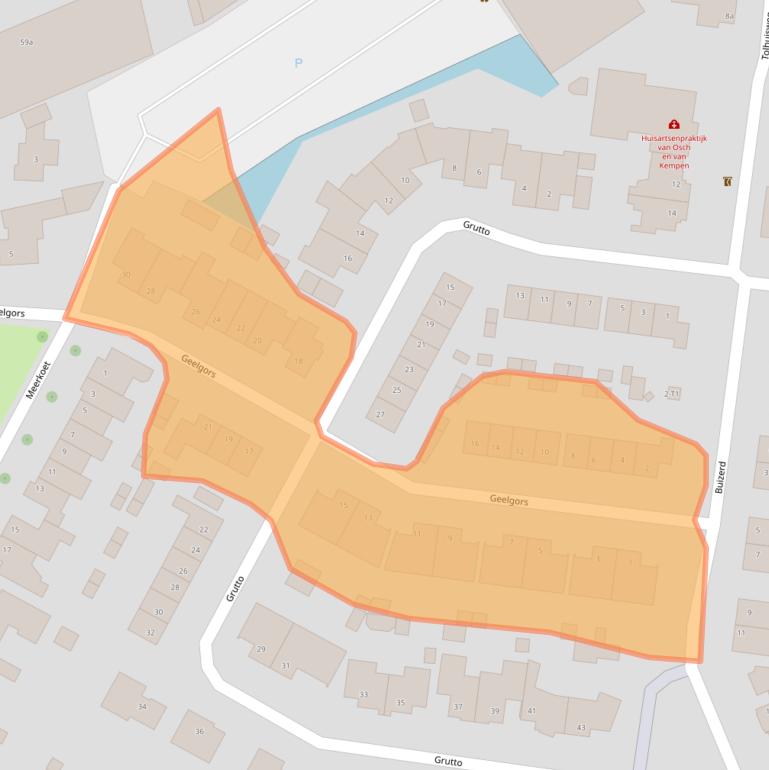 Kaart van postcodegebied 5492PN.