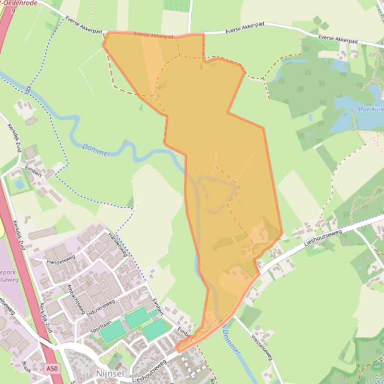 Kaart van postcodegebied 5492RN.