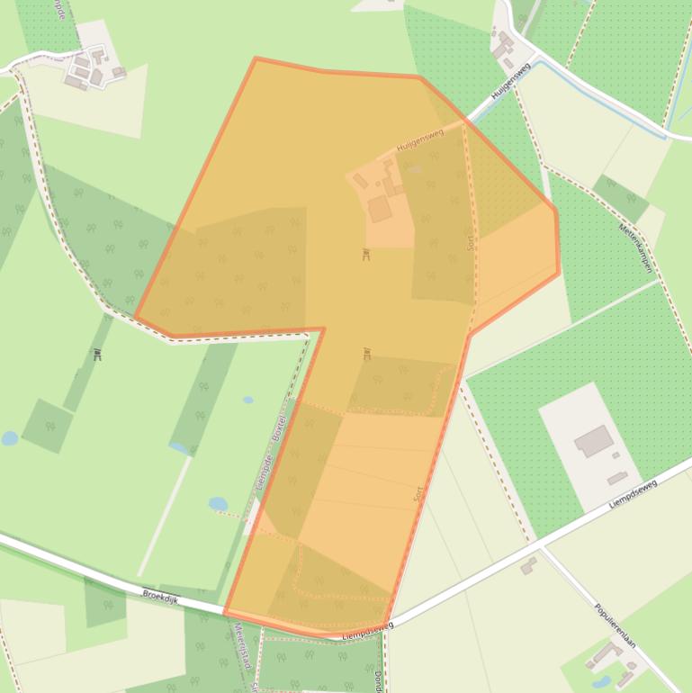 Kaart van postcodegebied 5492SC.