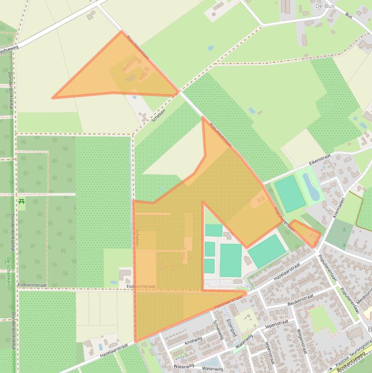 Kaart van postcodegebied 5492SG.