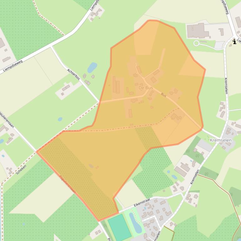 Kaart van postcodegebied 5492SL.