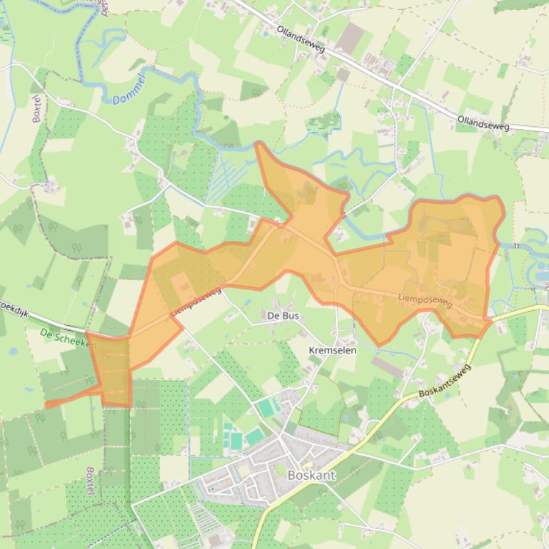 Kaart van postcodegebied 5492SM.
