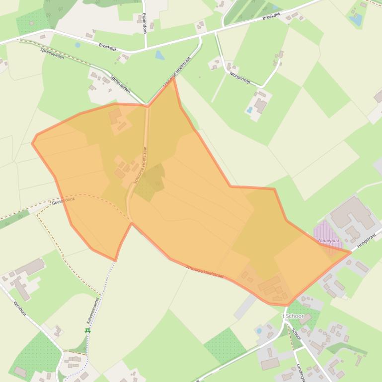 Kaart van postcodegebied 5492TA.