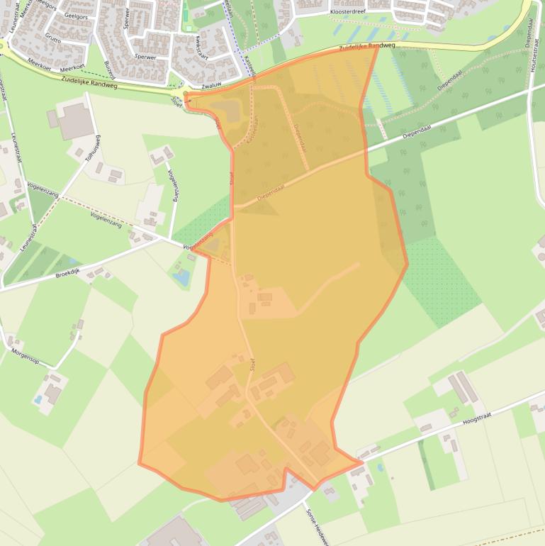 Kaart van postcodegebied 5492TN.