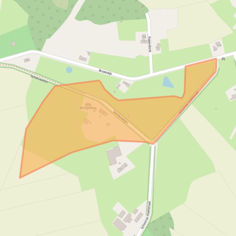 Kaart van postcodegebied 5492TW.