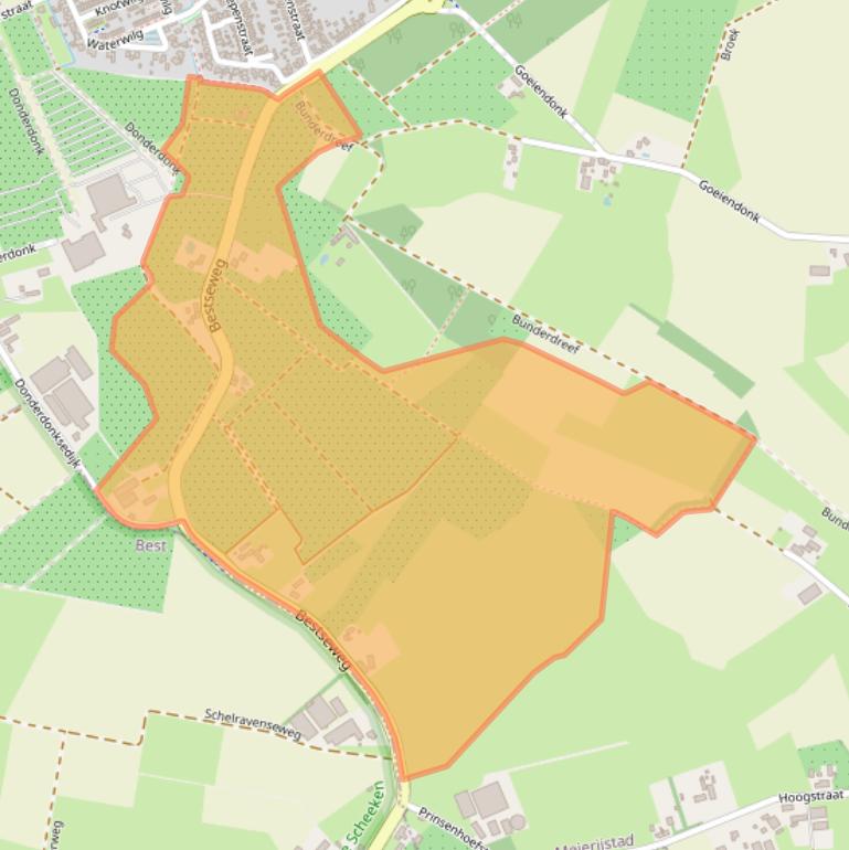 Kaart van postcodegebied 5492VH.