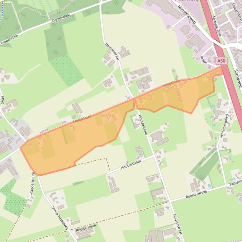 Kaart van postcodegebied 5492VT.