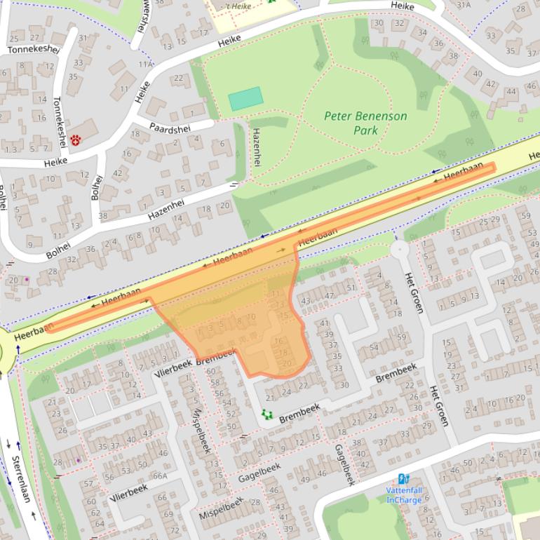 Kaart van postcodegebied 5501AA.