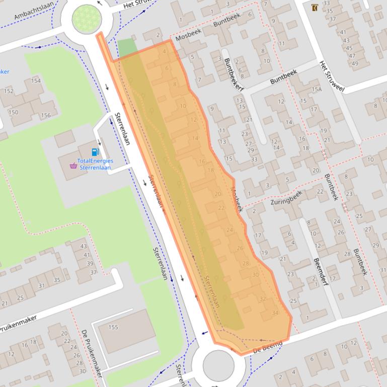 Kaart van postcodegebied 5501BD.