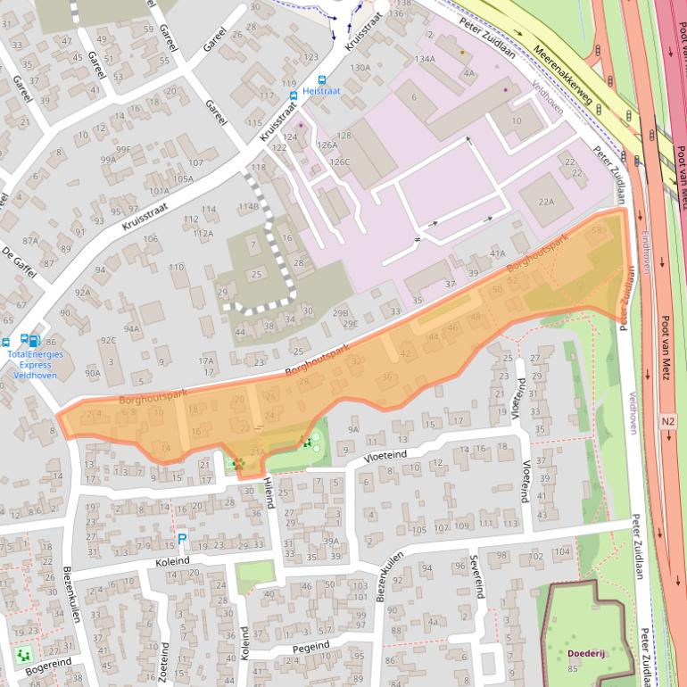 Kaart van postcodegebied 5502JZ.