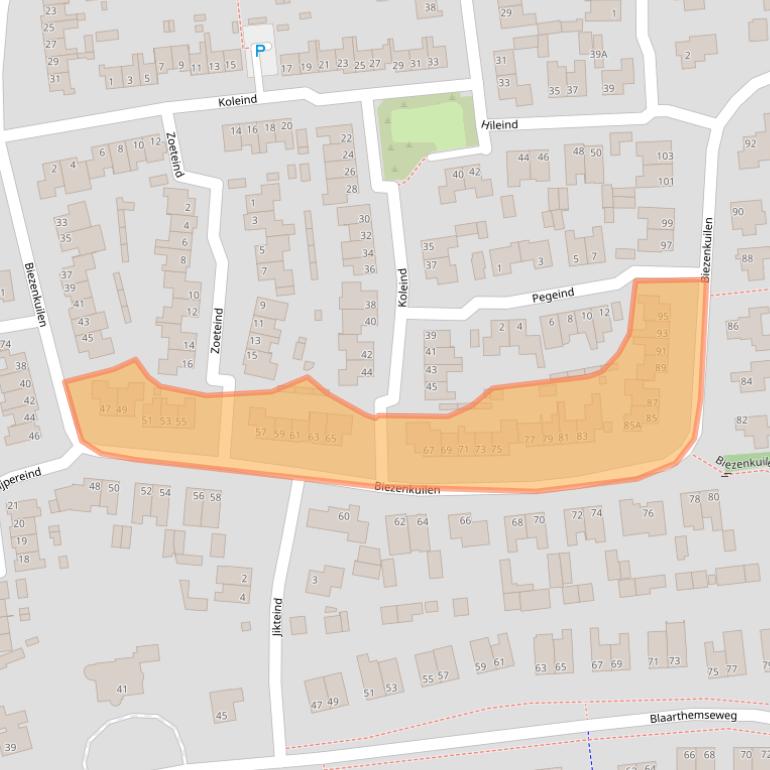 Kaart van postcodegebied 5502PB.