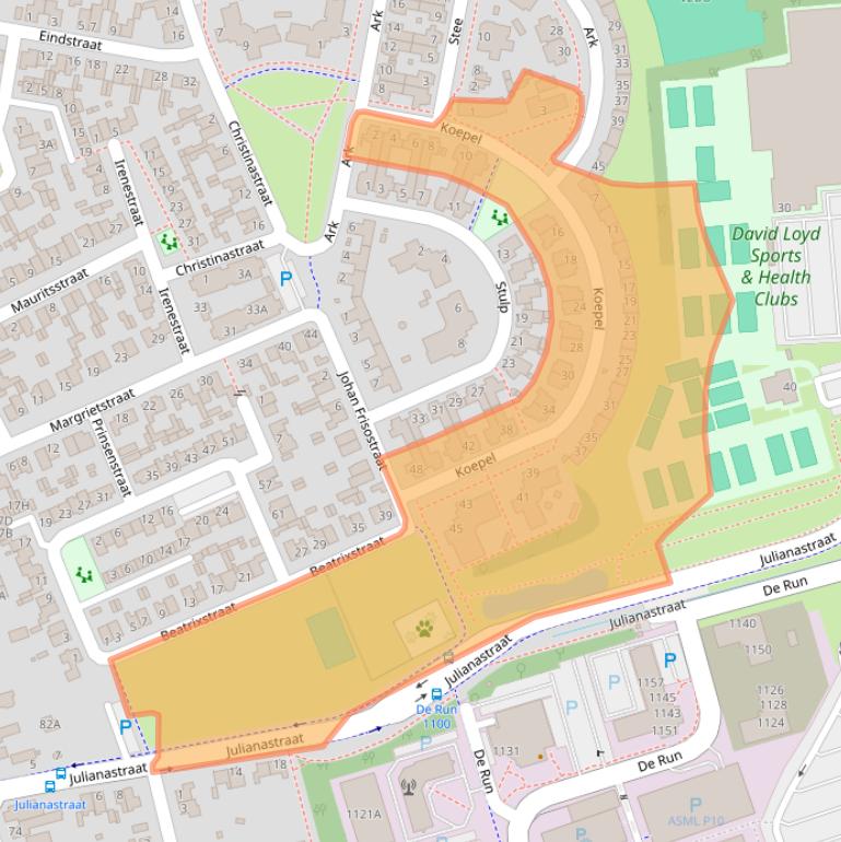 Kaart van postcodegebied 5502VK.