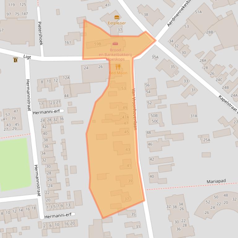 Kaart van postcodegebied 5503CN.