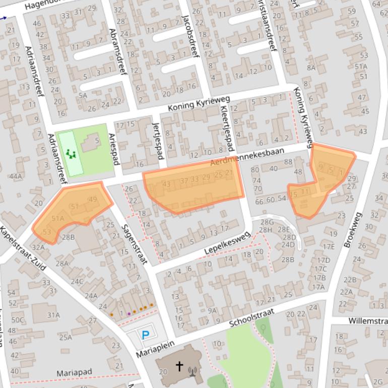 Kaart van postcodegebied 5503ER.