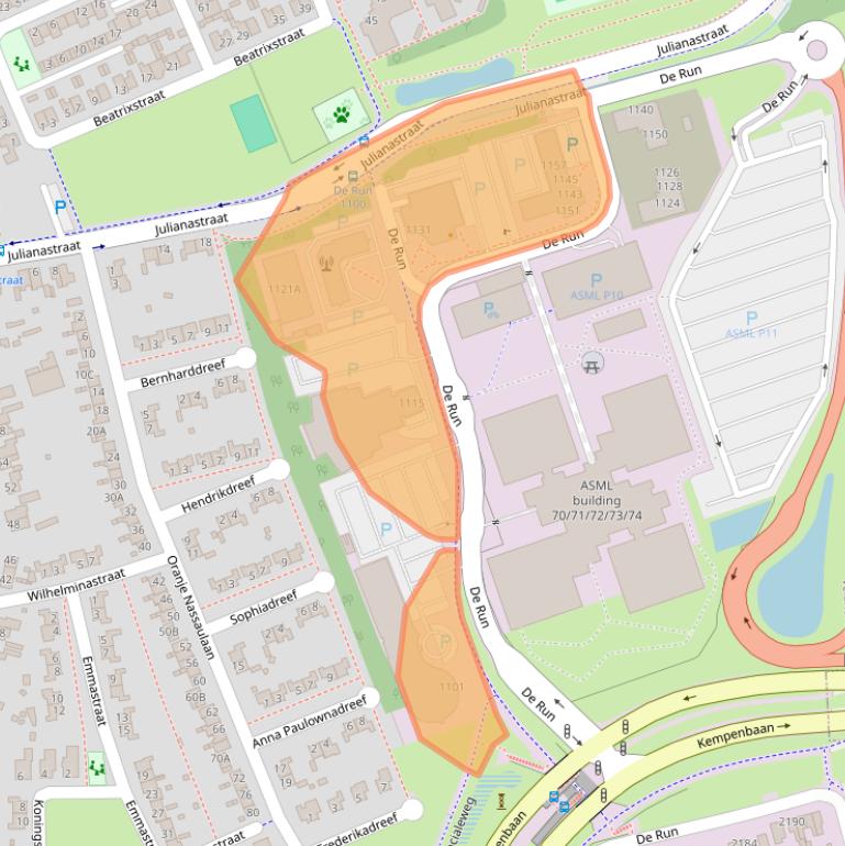 Kaart van postcodegebied 5503LB.