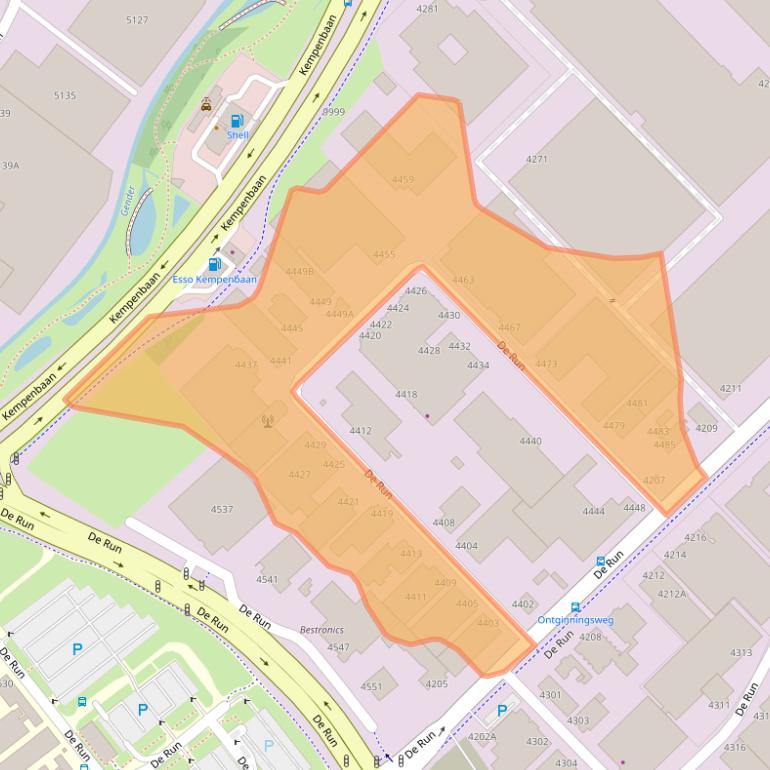 Kaart van postcodegebied 5503LS.