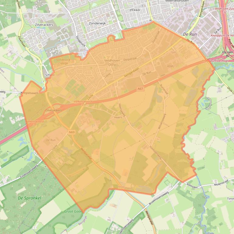 Kaart van postcodegebied 5504.