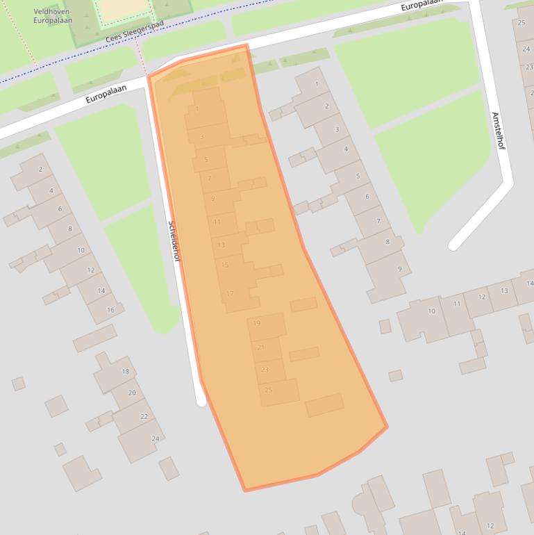 Kaart van postcodegebied 5504AC.