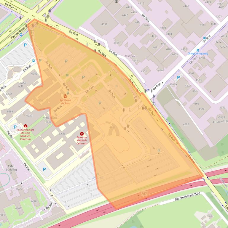 Kaart van postcodegebied 5504DB.