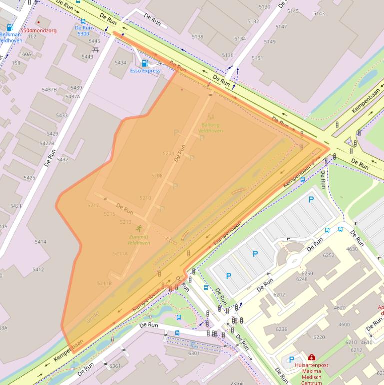 Kaart van postcodegebied 5504DC.