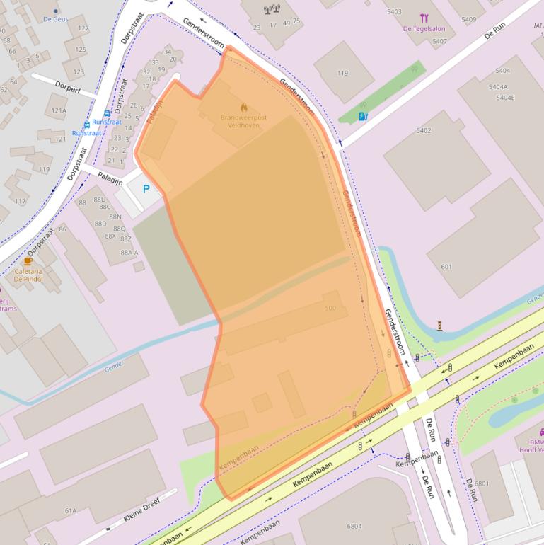 Kaart van postcodegebied 5504DJ.