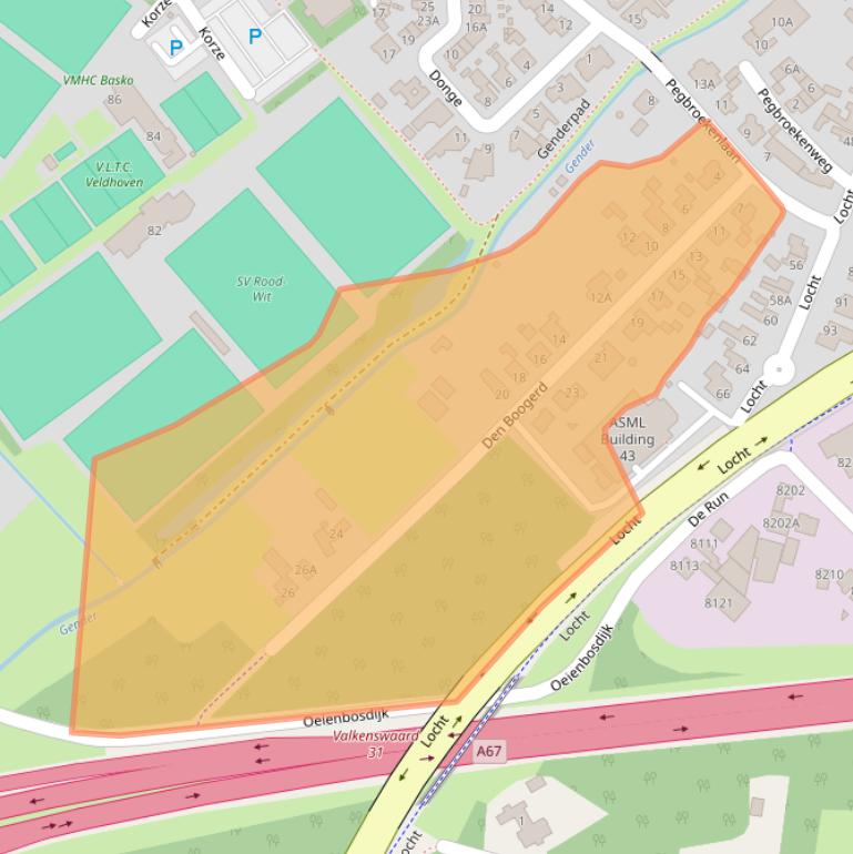 Kaart van postcodegebied 5504KM.