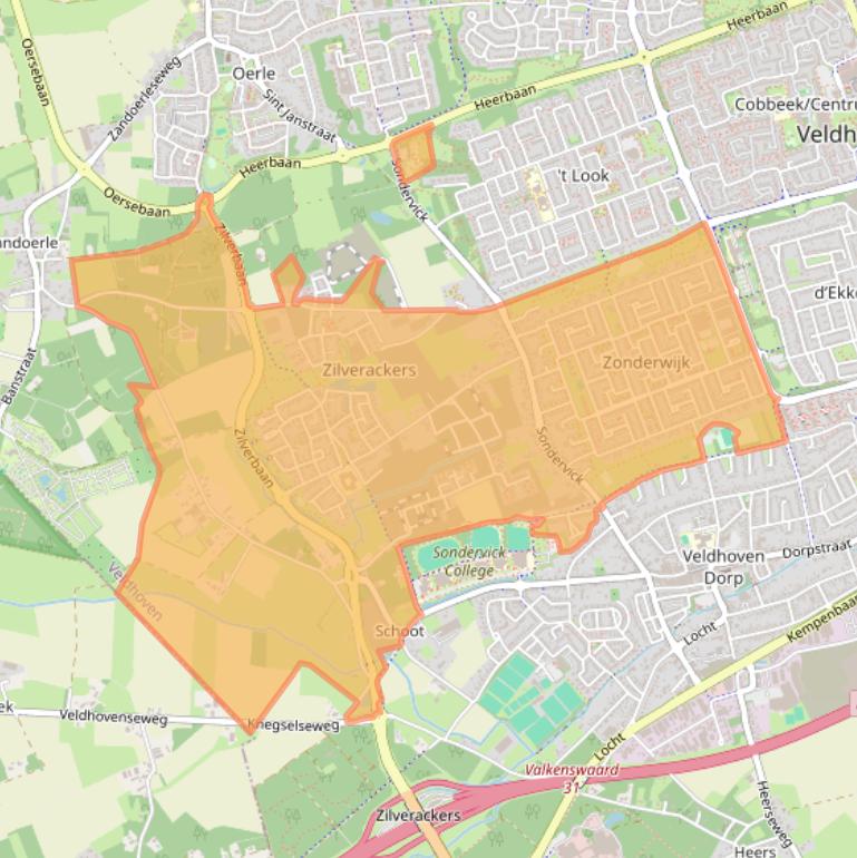 Kaart van postcodegebied 5505.