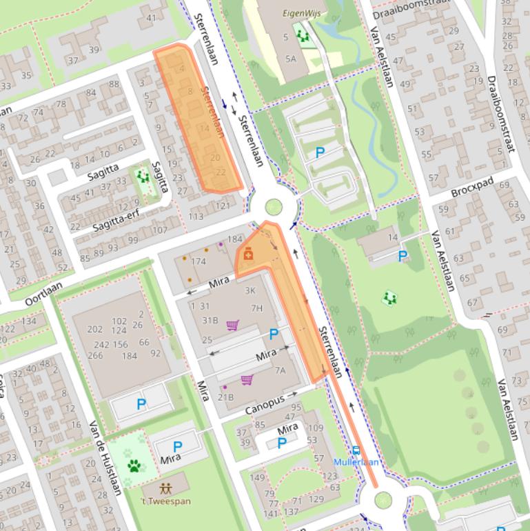 Kaart van postcodegebied 5505AJ.